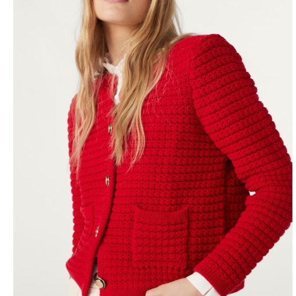 ba&sh Red Textured Cardigan - Picture 10 of 13